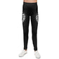 Youth Leggings — Black 'Temple of Power' Logo Knee Print - Temple Of Power